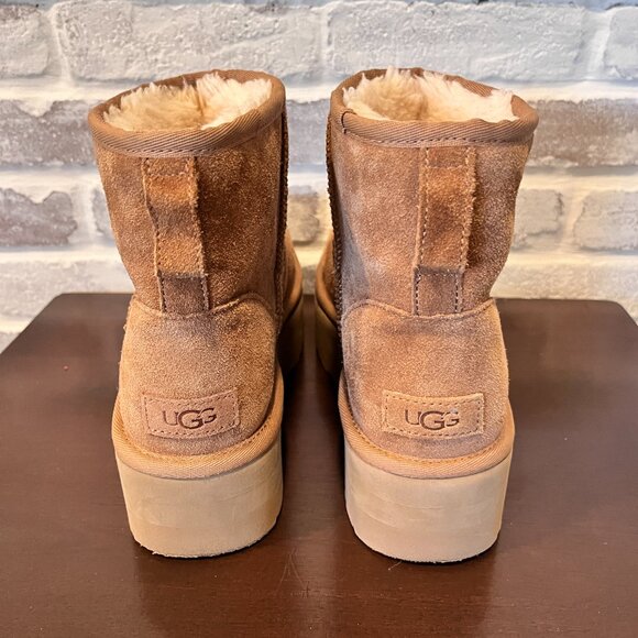 Ugg Classic Mini Platform Chestnut Boots Womens Size 10 SN 1134991 Booties - Picture 4 of 9